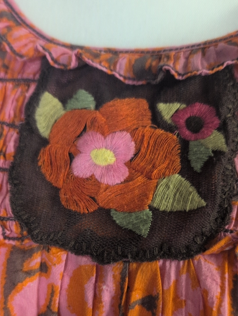 Chelsea And Violet Pink And Orange Cotton Dress. - Picture 2 of 9